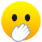 Face with Open Eyes and Hand Over Mouth emoji on Emojione